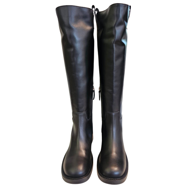 ODARE, GIULIA, Glattleder Schaftstiefel in Schwarz