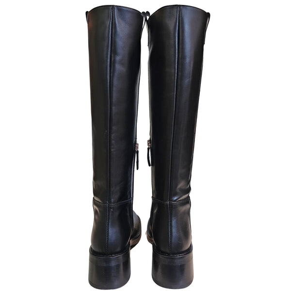 ODARE, GIULIA, Glattleder Schaftstiefel in Schwarz