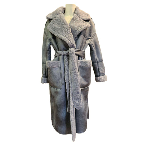OOF Wear, taubenblauer Wendemantel im Trenchlook