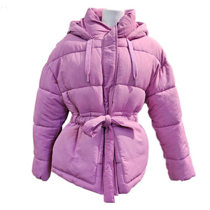 OOF Wear, pinkfarbene Steppjacke mit Kapuze