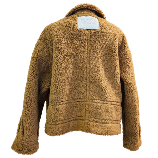 OOF Wear, antikrosa Lederjacke im Fliegerstil zum Wenden