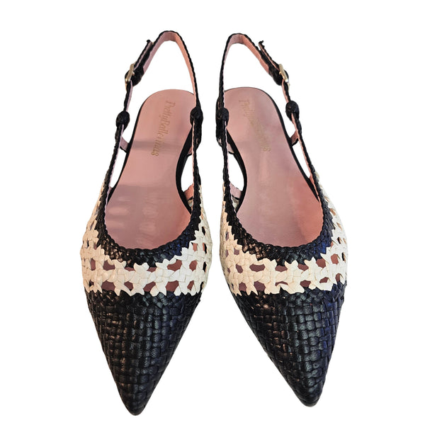 Pretty Ballerina, geflochtener Sling in Schwarz/Creme