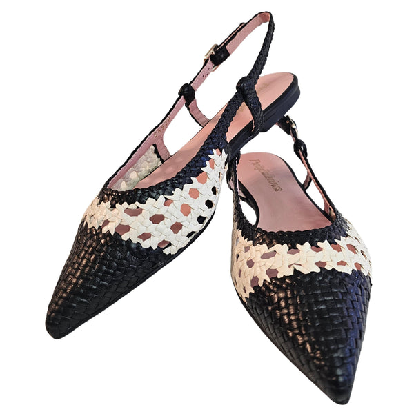 Pretty Ballerina, geflochtener Sling in Schwarz/Creme
