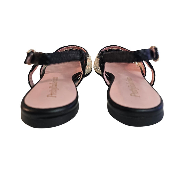 Pretty Ballerina, geflochtener Sling in Schwarz/Creme