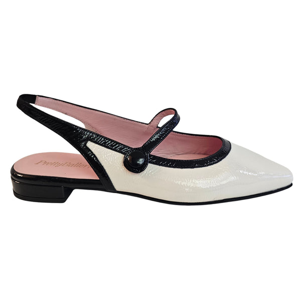Pretty Ballerina, Sling in Schwarz/Creme, "Chanel-Style"