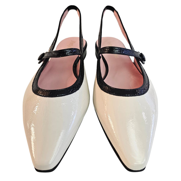 Pretty Ballerina, Sling in Schwarz/Creme, "Chanel-Style"
