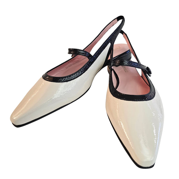 Pretty Ballerina, Sling in Schwarz/Creme, "Chanel-Style"