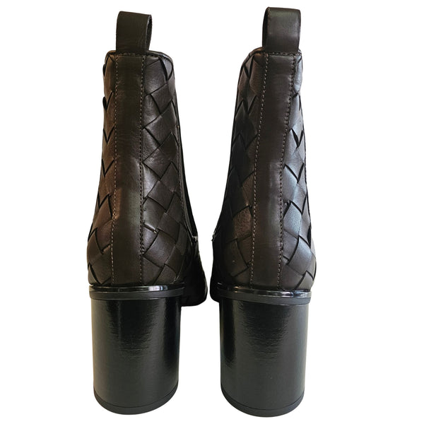 Pons Quintana, Stiefelette aus Flechtleder in dunkelbraun