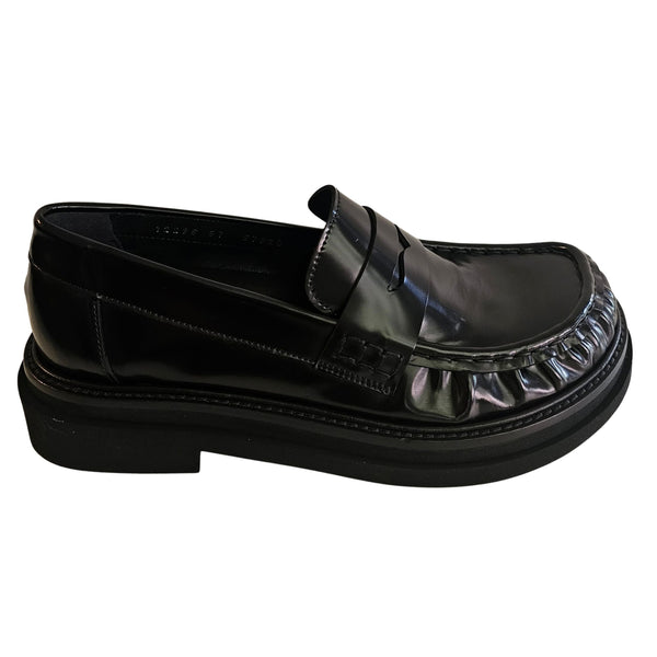 Pons Quintana, Loafer in schwarzem Spazzolato Leder