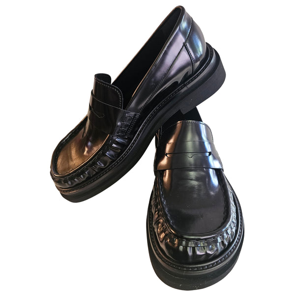 Pons Quintana, Loafer in schwarzem Spazzolato Leder