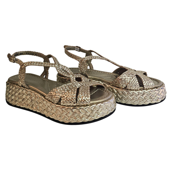 Pons Quintana, Plateausandalette in Gold