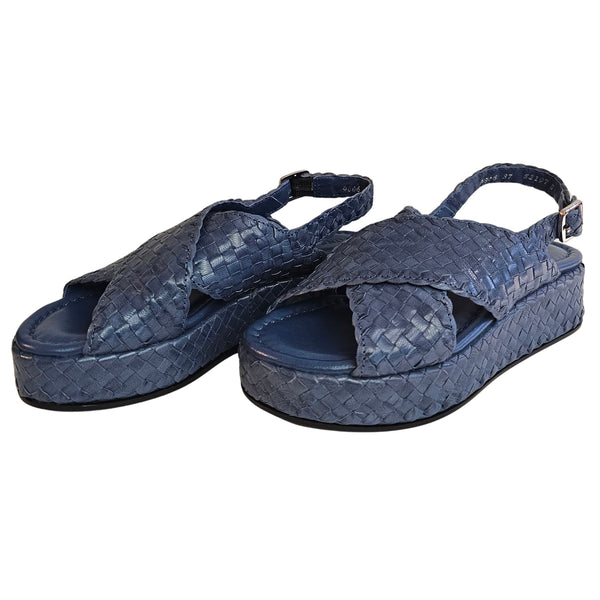 Pons Quintana, Plateausandalette in Jeansblau