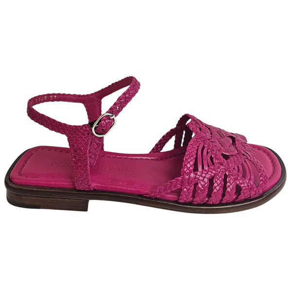 Pons Quintana, flache Flechtsandale in Fuchsia