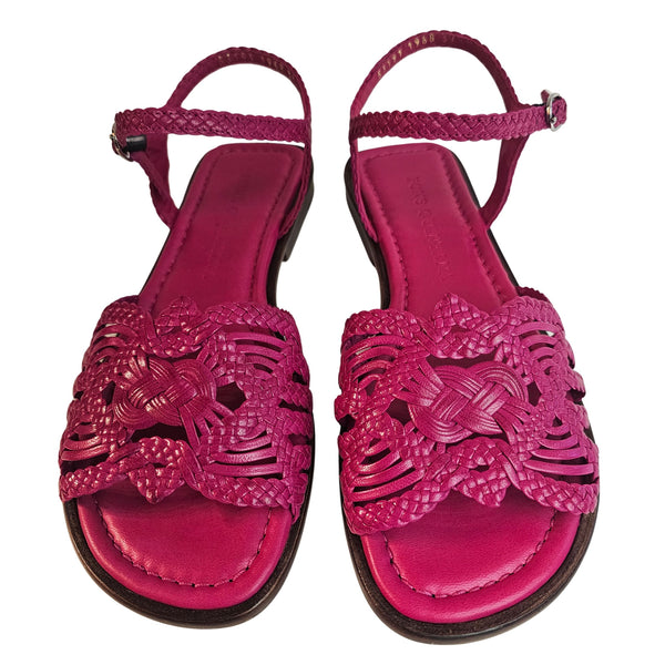 Pons Quintana, flache Flechtsandale in Fuchsia
