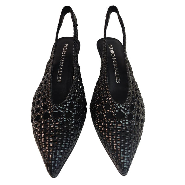 Pedro Miralles, Flechtschuh Sling in Schwarz