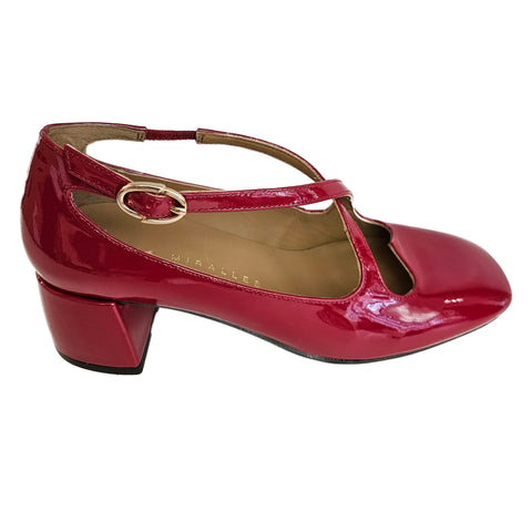 Pedro Miralles, Lackleder-Riemchenschuh in Rot