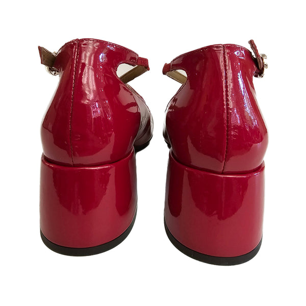 Pedro Miralles, Lackleder-Riemchenschuh in Rot