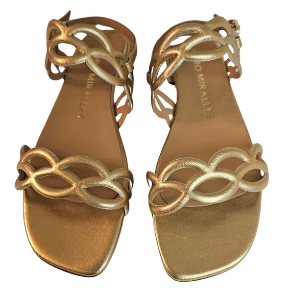 Pedro Miralles, flache Sandalette in Gold