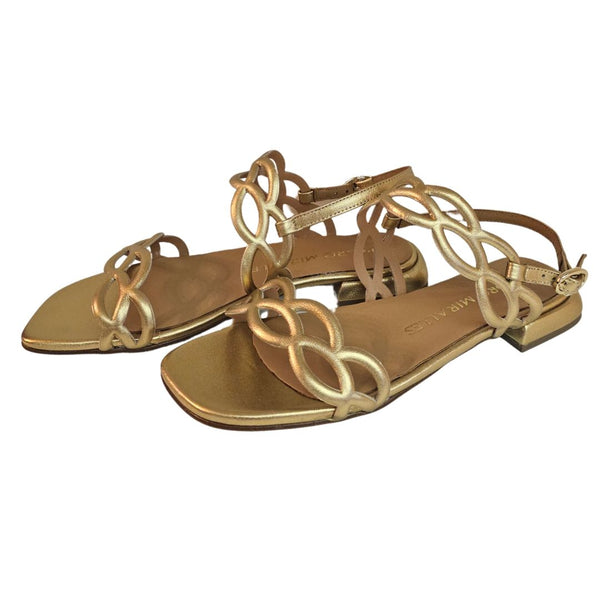 Pedro Miralles, flache Sandalette in Gold