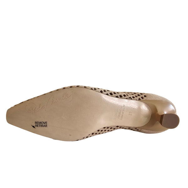 Pedro Miralles, sandfarbende Stiefelette aus feinem Leder