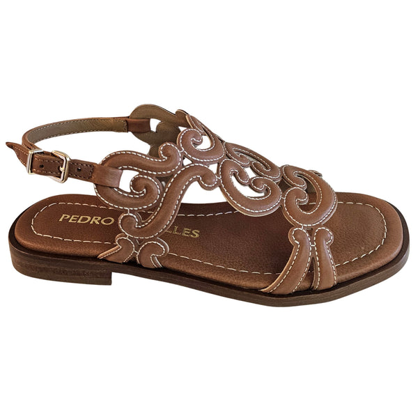 Pedro Miralles, flache Sandalette in Braun