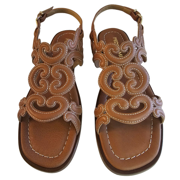 Pedro Miralles, flache Sandalette in Braun