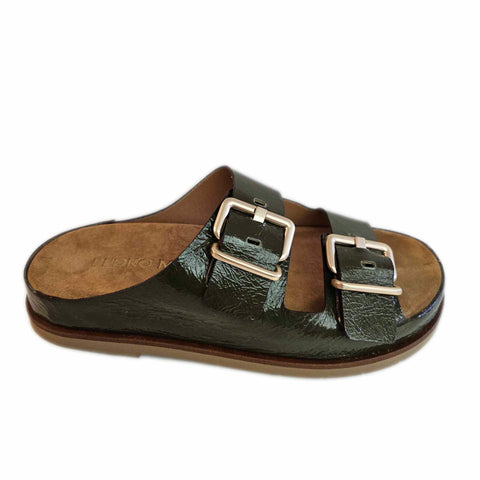 Pedro Miralles, Flache Pantolette in Olivegrün