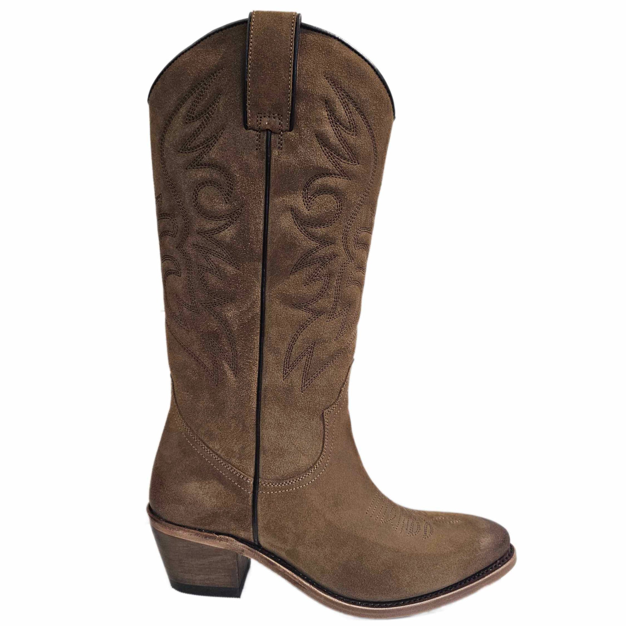 Perlita Peaches, rahmengenähter Cowboystiefel 3/4