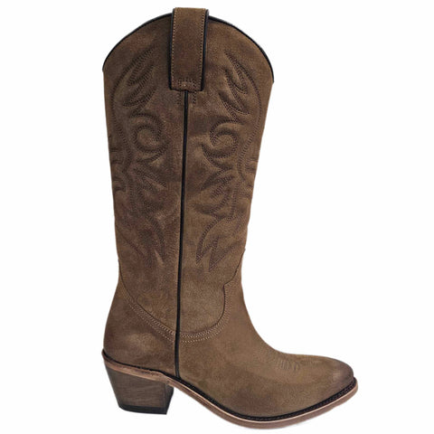 Perlita Peaches, rahmengenähter Cowboystiefel 3/4
