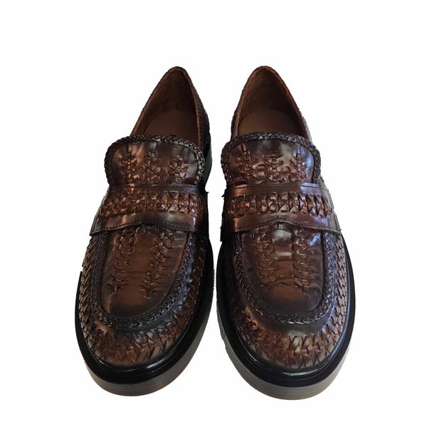 Pons Quintana, Flechtloafer in Zigarrenbraun