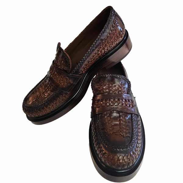 Pons Quintana, Flechtloafer in Zigarrenbraun