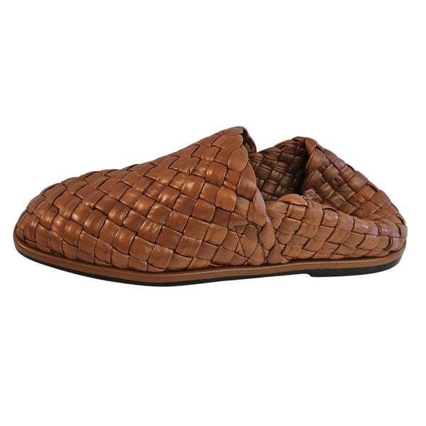 Pons Quintana, feiner Flechtleder-Loafer in Brandybraun