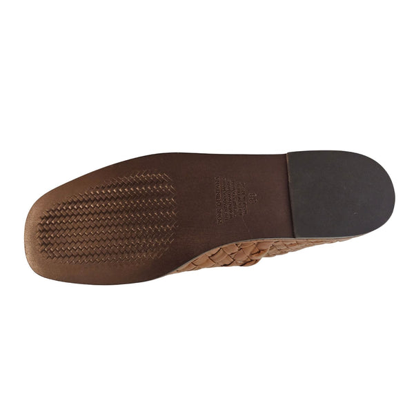 Pons Quintana, feiner Flechtleder-Loafer in Brandybraun