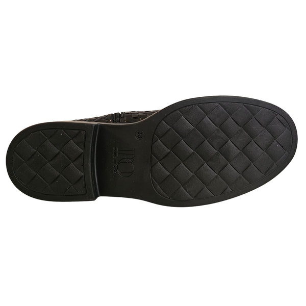 Pons Quintana, Stiefelette aus geflochtenem Leder in Schwarz