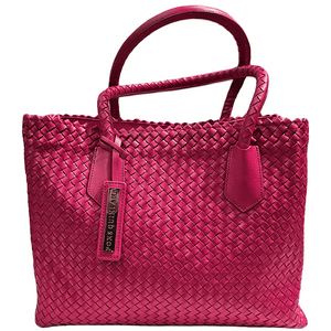 Pons Quintana, Flechtleder-Tasche in Fuchsia