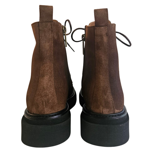 Pons Quintana, Schnürstiefelette in asymmetrischer Form in Rostbraun