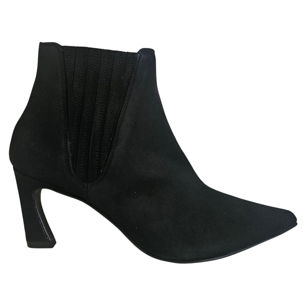 Pons Quintana, spitze Stiefelette aus schwarzem Wildleder