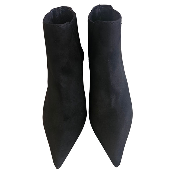 Pons Quintana, spitze Stiefelette aus schwarzem Wildleder