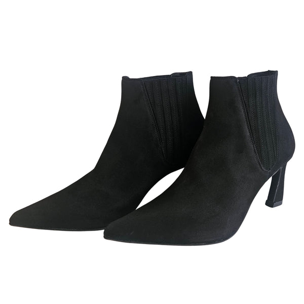 Pons Quintana, spitze Stiefelette aus schwarzem Wildleder