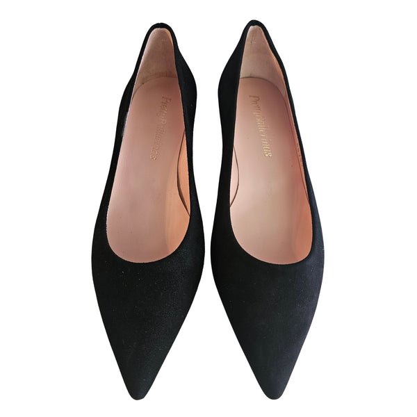 Pretty Ballerina, schwarzer Wildlederpumps