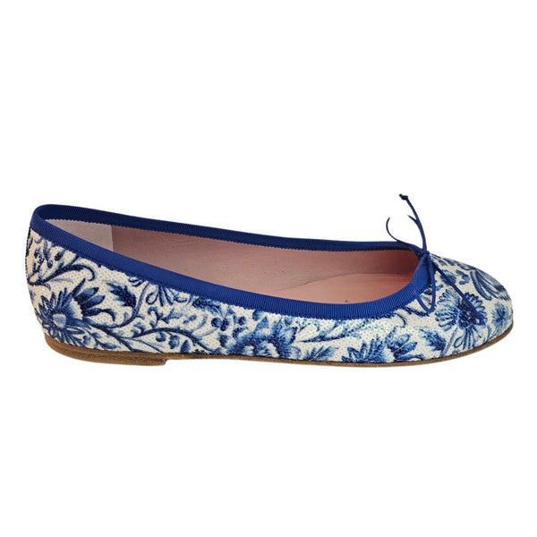 Pretty Ballerina, Royalblau Weiß gemustert mit Pailetten