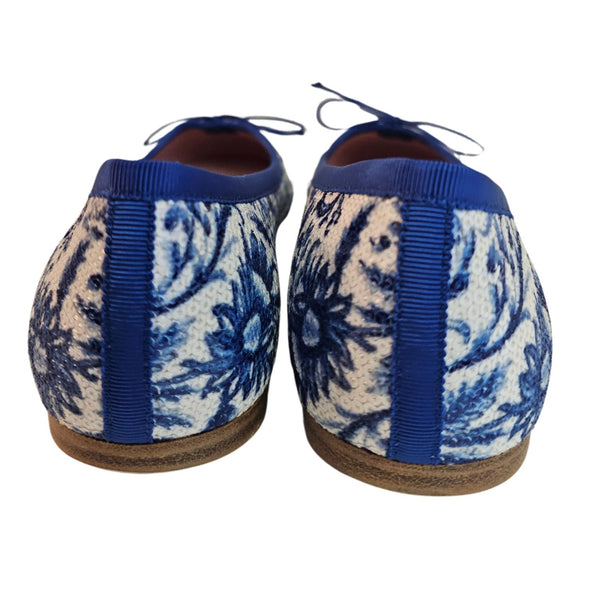 Pretty Ballerina, Royalblau Weiß gemustert mit Pailetten