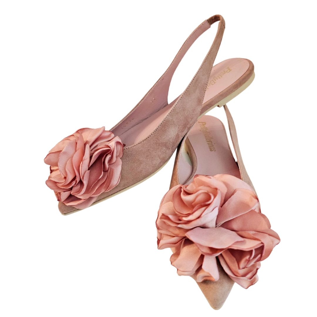 Pretty Ballerina, Wildleder-Sling in Altrosa