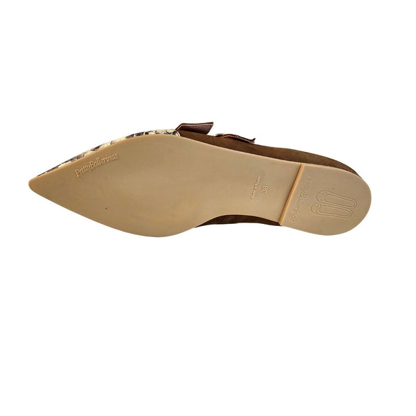 Pretty Ballerina, spitzer Ballerina aus Wildleder in cognac