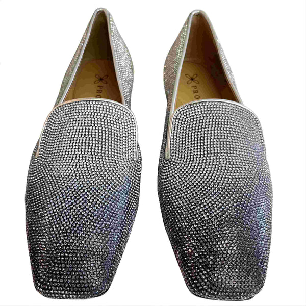 Prosperine, Loafer mit Strass in Grau-Silber