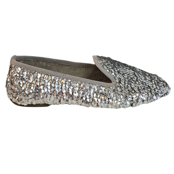 Prosperine, Slipper mit Pailetten in Silber