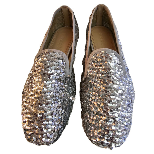 Prosperine, Slipper mit Pailetten in Silber