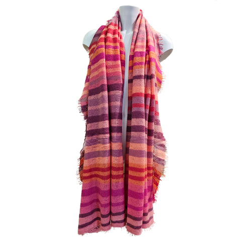 Pur Schoen, Cashmere Schal in Rainbow Red Dream