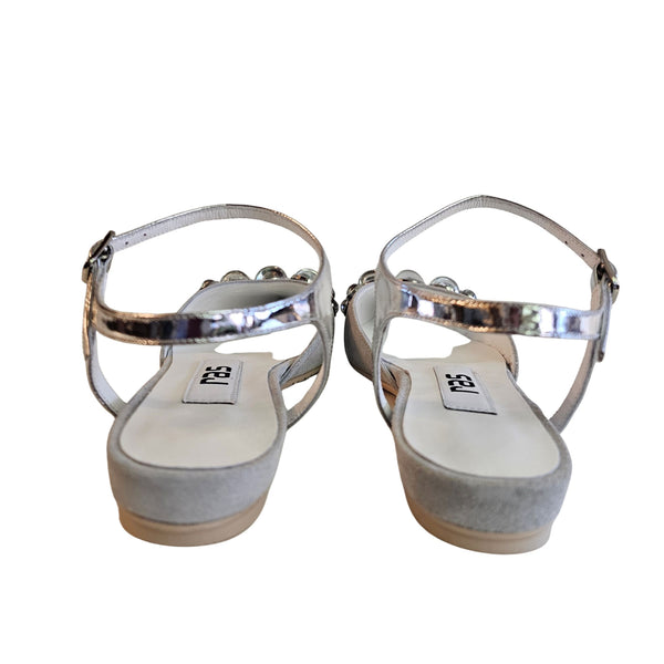 RAS, Flat-Sling in Silber aus Wildleder