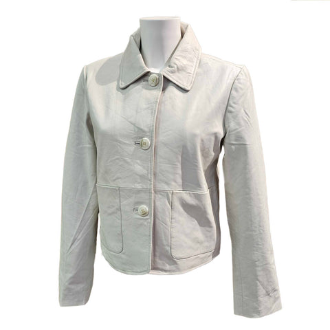 Ricano, kurze Lederjacke in Ecru